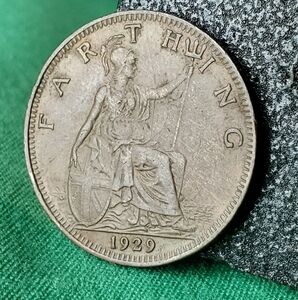 1929 Great Britain Farthing KM# 825